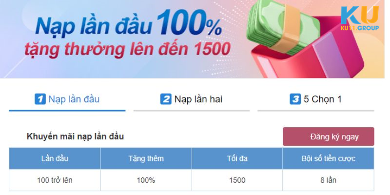 Sự kiện ưu đãi cho lần nạp đầu tiên của hội viên 